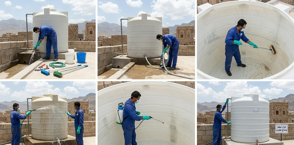 تنظيف وغسيل الخزان