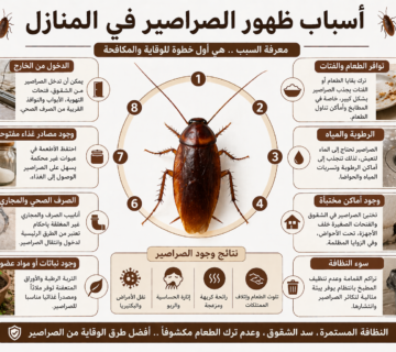 أسباب ظهور الصراصير في المنازل