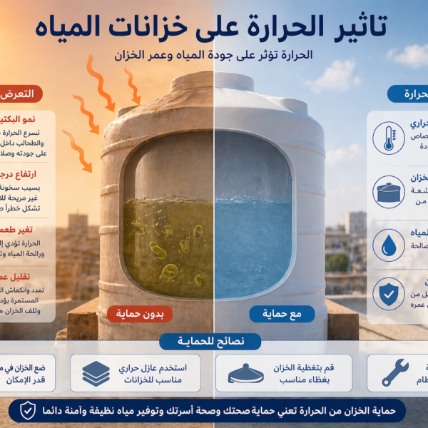 تأثير الحرارة على خزانات المياه