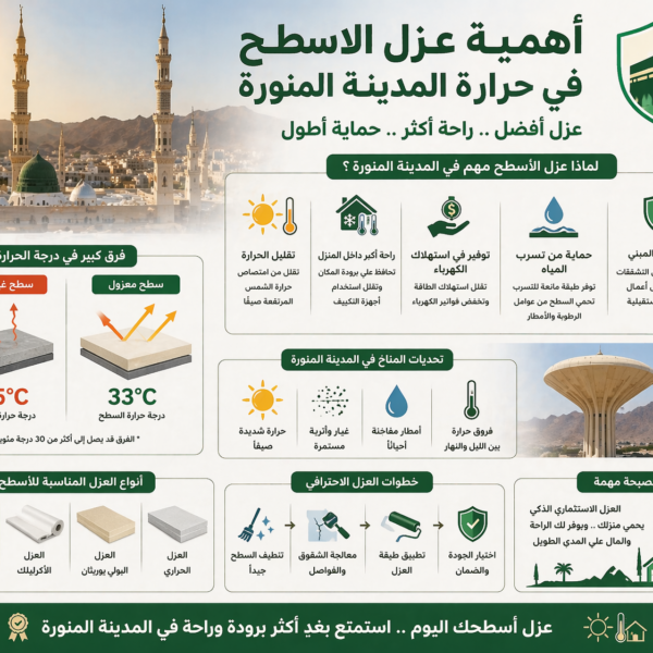 عزل الأسطح في حرارة المدينة المنورة