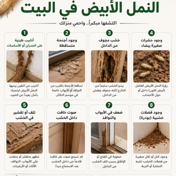 علامات وجود النمل الأبيض