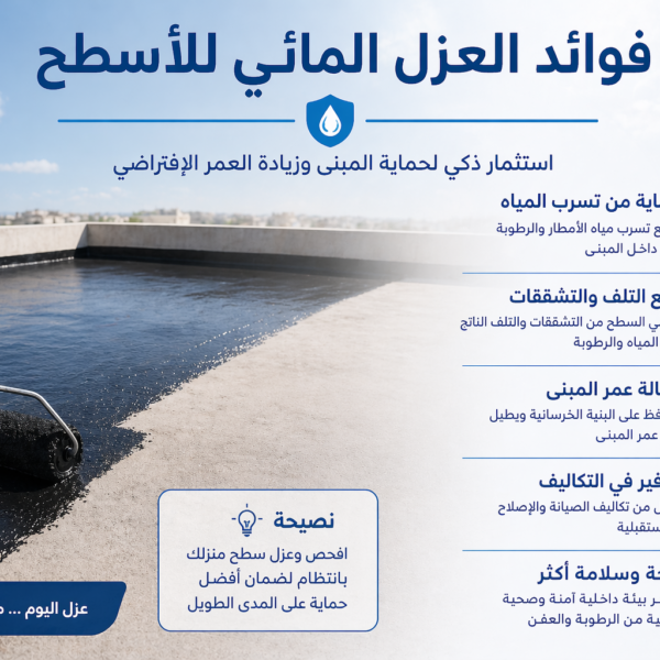 فوائد العزل المائي للأسطح