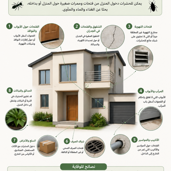 كيف تدخل الحشرات إلى المنازل