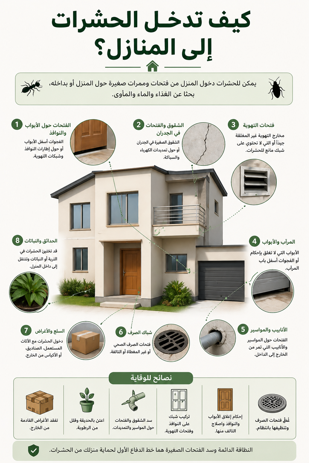 كيف تدخل الحشرات إلى المنازل