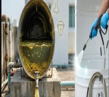 علامات حاجة خزان المياه للتنظيف تغير اللون الرائحة الطعم وجود رواسب تلوث داخلي ضعف ضغط المياه تراكم البكتيريا وضرورة التنظيف الدوري