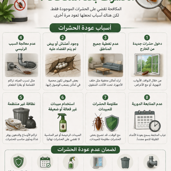 لماذا تعود الحشرات بعد المكافحة