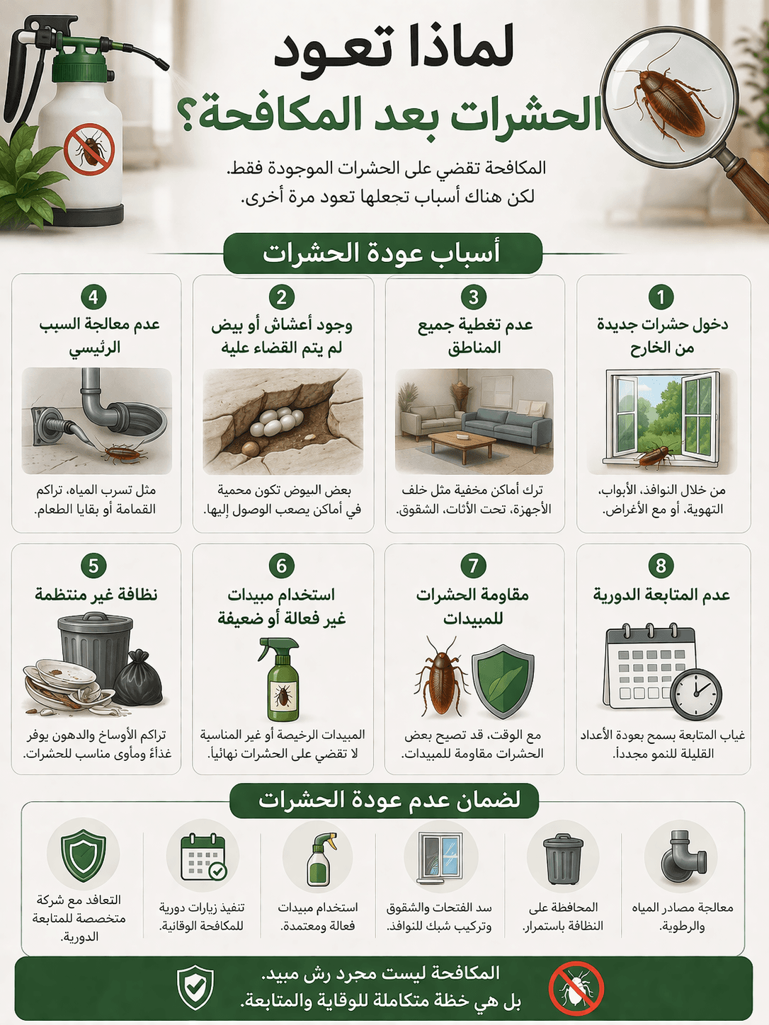 لماذا تعود الحشرات بعد المكافحة