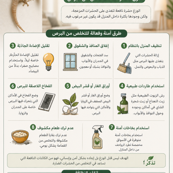 مكافحة الوزغ داخل المنزل