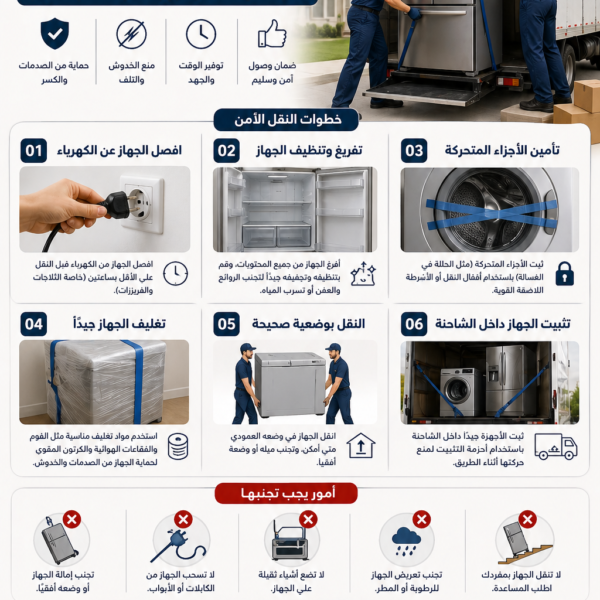 نقل الأجهزة الكهربائية بأمان
