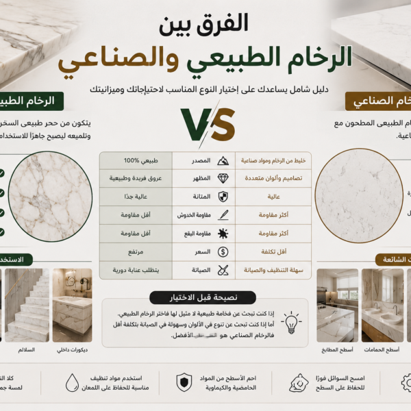 الفرق بين الرخام الطبيعي والصناعي 600x600