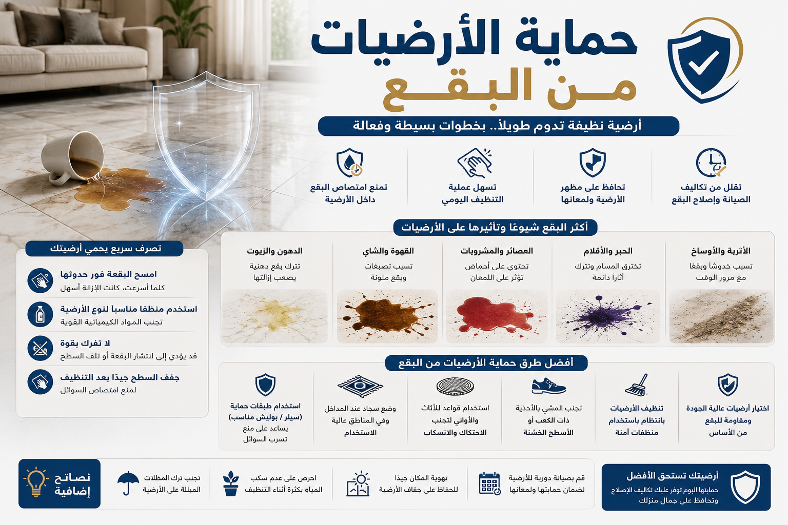 حماية الأرضيات من البقع