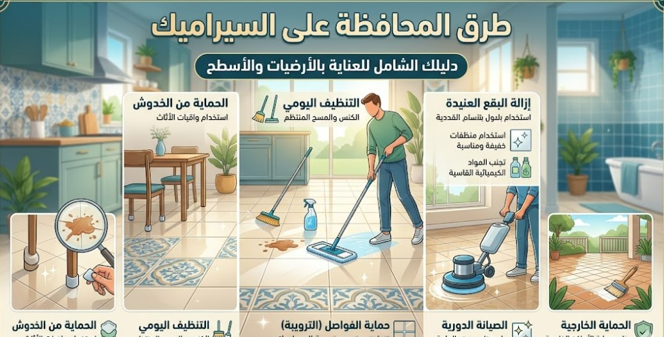 طرق المحافظة على السيراميك