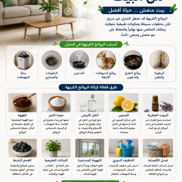 كيفية إزالة الروائح الكريهة من البيت