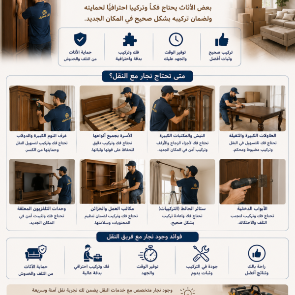 متى تحتاج نجار مع النقل